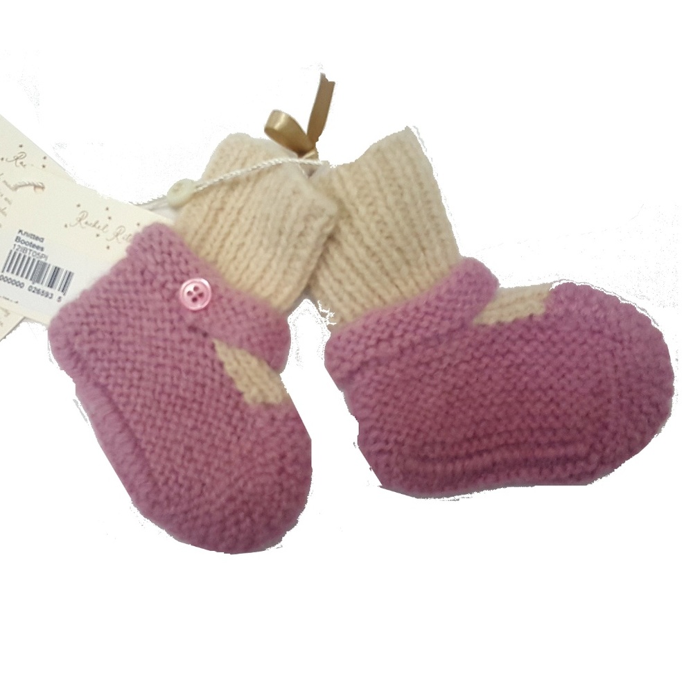Knitted Bootees Rachel Riley PK/Cre O/S - Picture 2 of 2